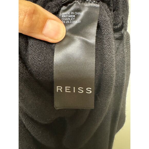 REISS Charley Ruched Midi Dress, Wool/Cashmere Blend, Black, Sz XS - Picture 12 of 14